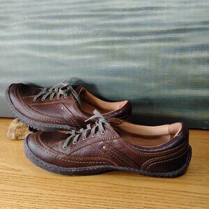 Earth Kalso "Integrate" Leather Lace-Up Negative Heel Shoes Size 10